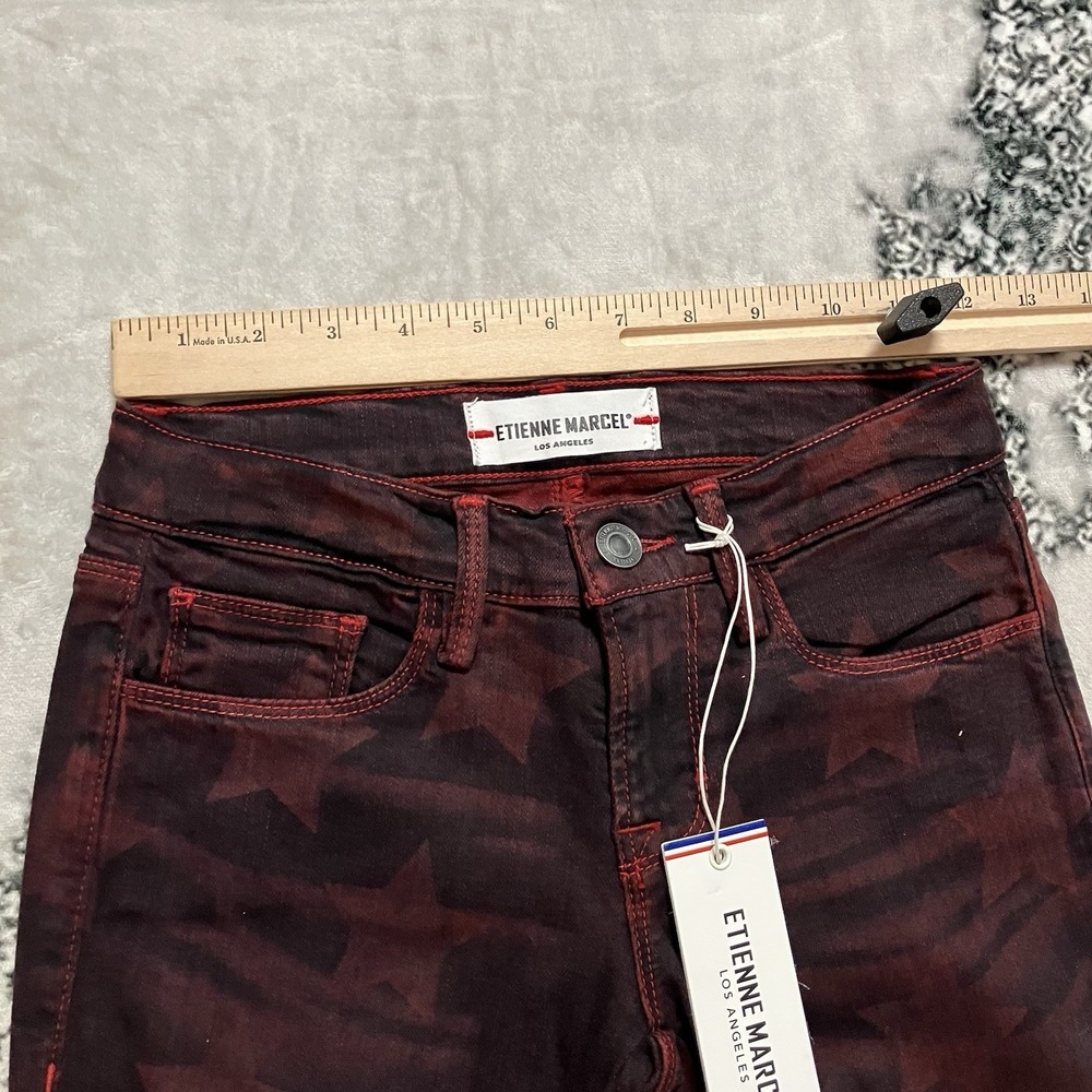 Étienne Marcel Roos Skinny Jeans‎ Womens Sz 24 With Red Star Graphic Print - Picture 2 of 10